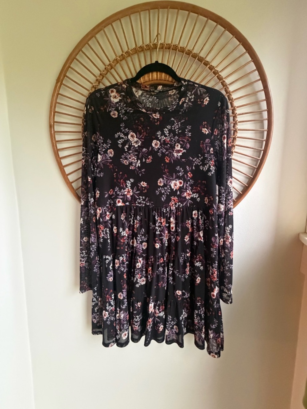 Lily Rose Black Floral Mini Dress